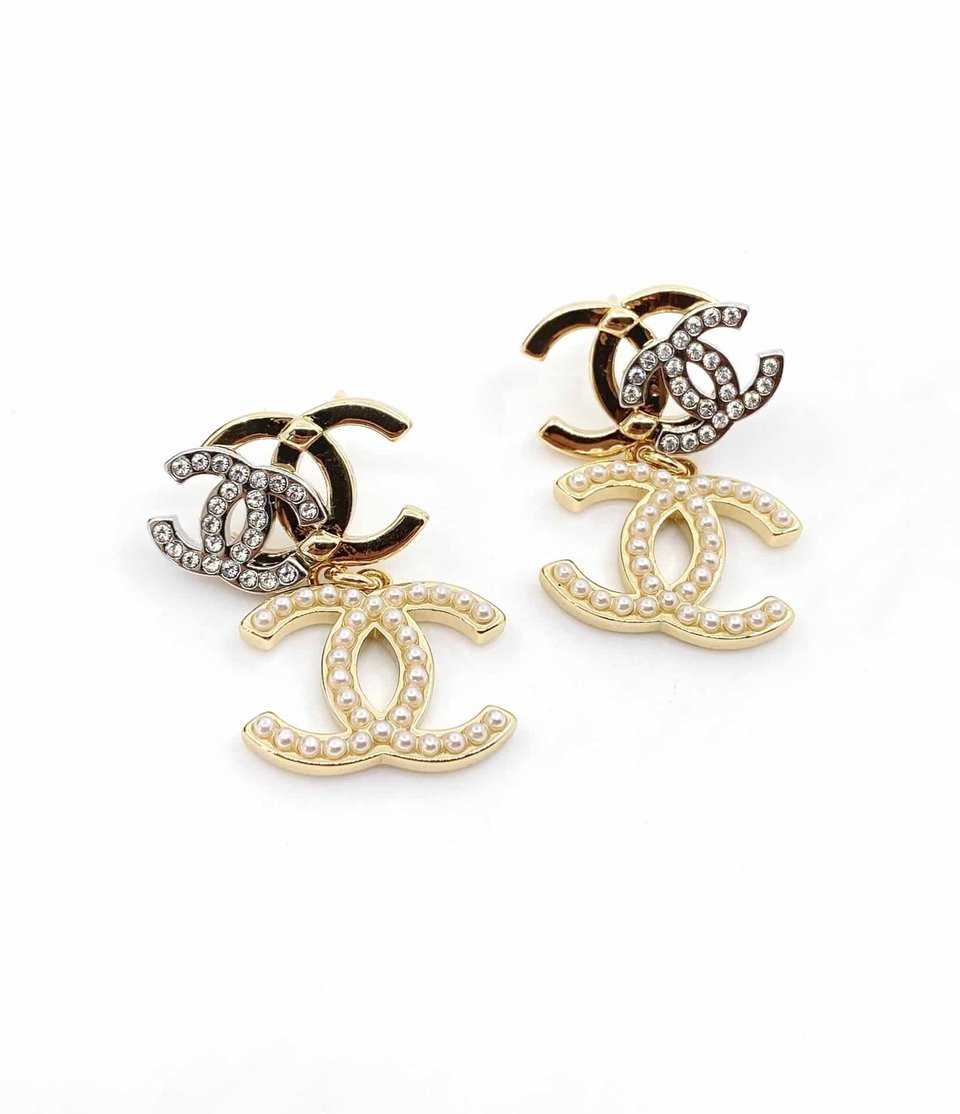 Chanel Cc Triple Earrings view 3