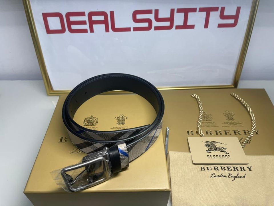Burberry Classic Nova Check Leather 35mm Belt For Men view 9