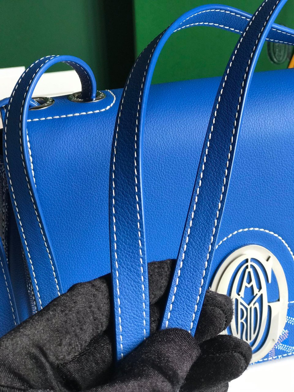 Goyard 233 Bag 25 Cm Sapphire Blue Calfskin And Goyardine Canvas 25cm view 10