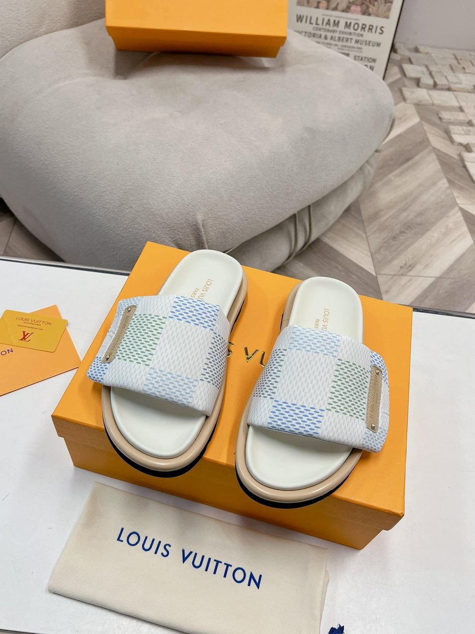 Louis Vuitton Pool Pillow Flat Comfort Mule Sandals Light Blue 1Actwm view 10