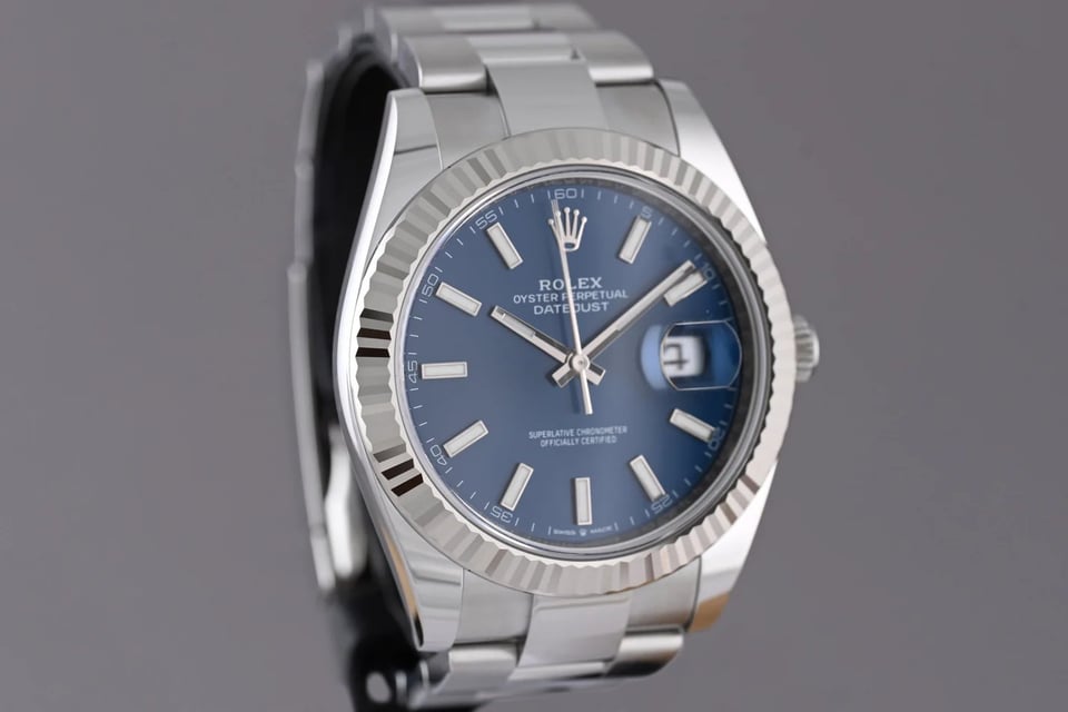 Rolex Datejust 41mm Blue Dial 126334 Oyster view 9