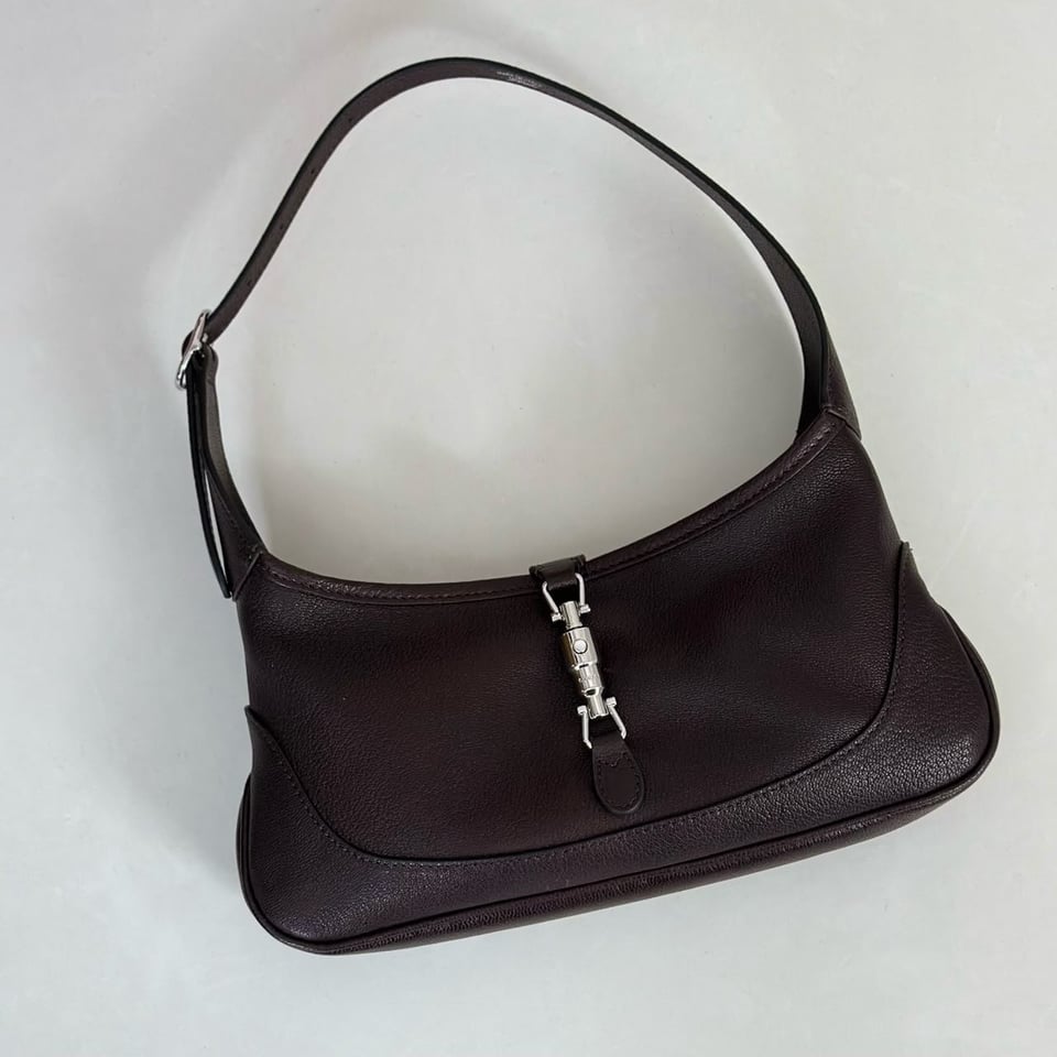 Gucci Jackie Slim Medium Shoulder Bag 28cm/11in Dark Brown ‎863137 view 6