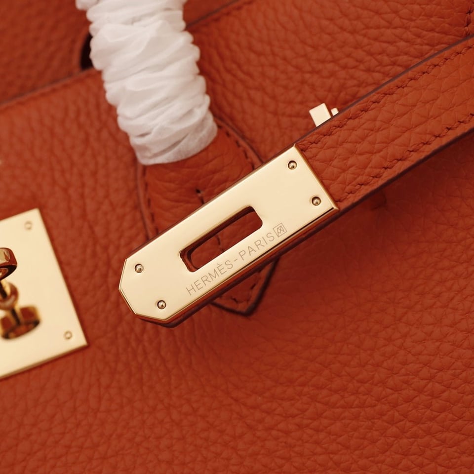 Hermes Birkin Bag 35 Fire Togo Gold Hardware view 6
