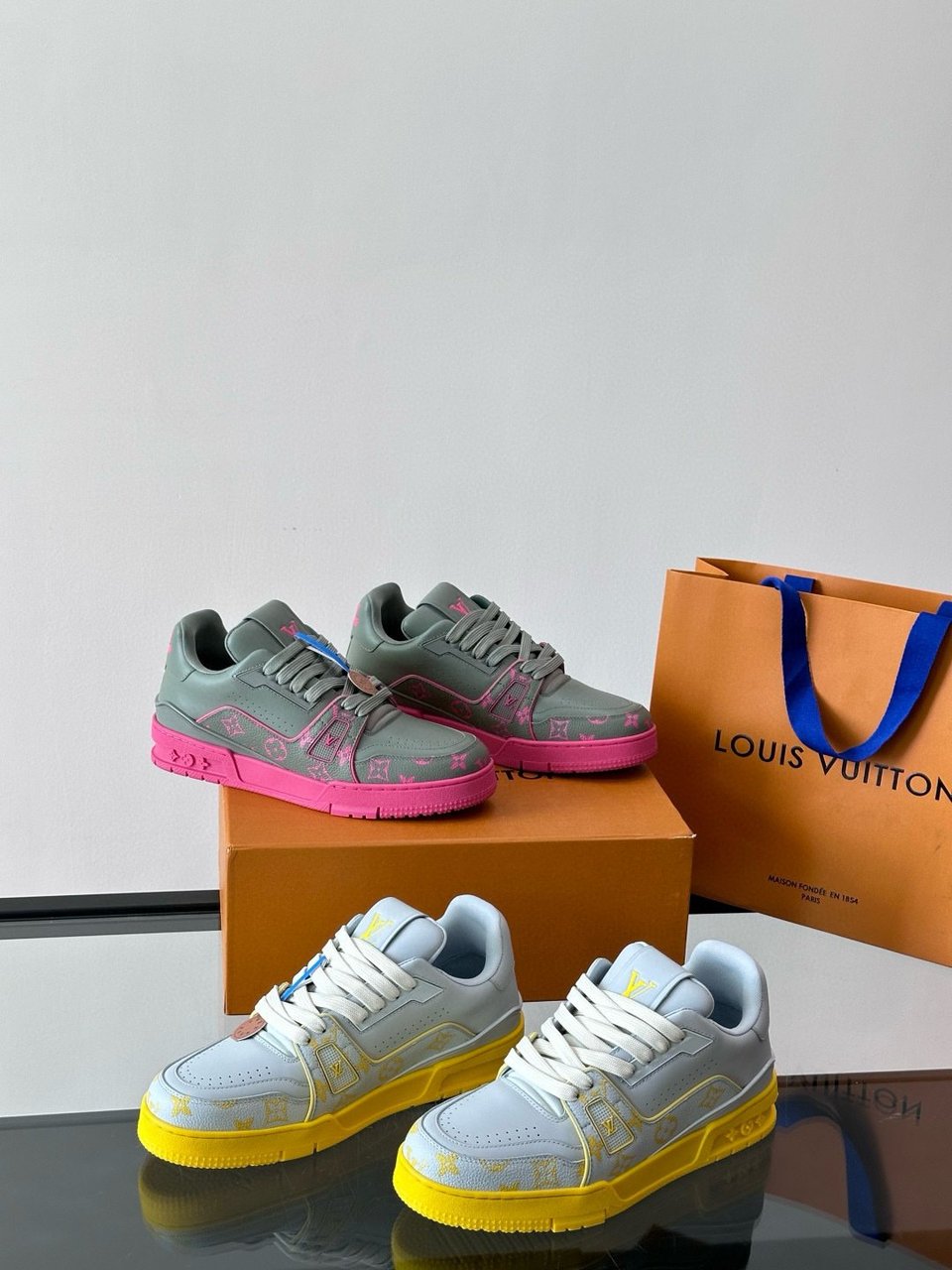Louis Vuitton LV Trainer Sneaker Yellow for Men 1AHTPN view 18