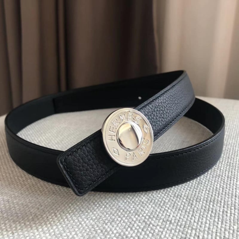 Hermes Bouton Bombe Belt Buckle &amp; Reversible Leather Strap 24mm H0800 view 5