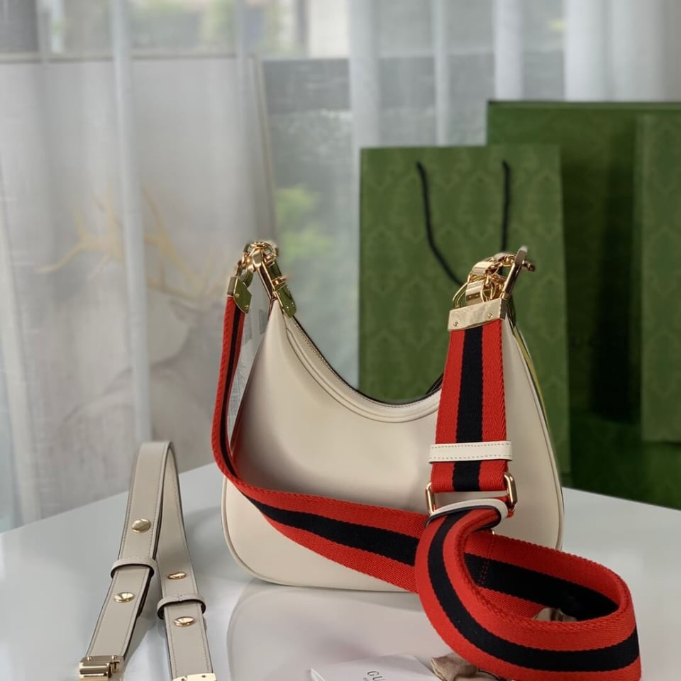 Gucci White Leather Attache Small Shoulder Bag view 6