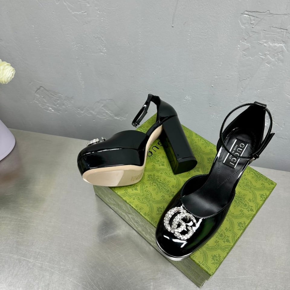 Gucci Women’S Platform Pump With Double G Black 762386 Bnc00 1000 view 5