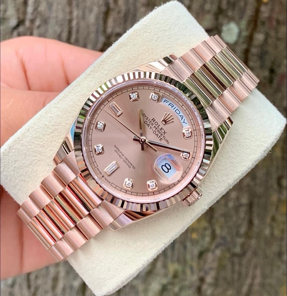 [Superclone] Rolex Day-Date 36mm Rosé – Colour Dial President 128235 view 3