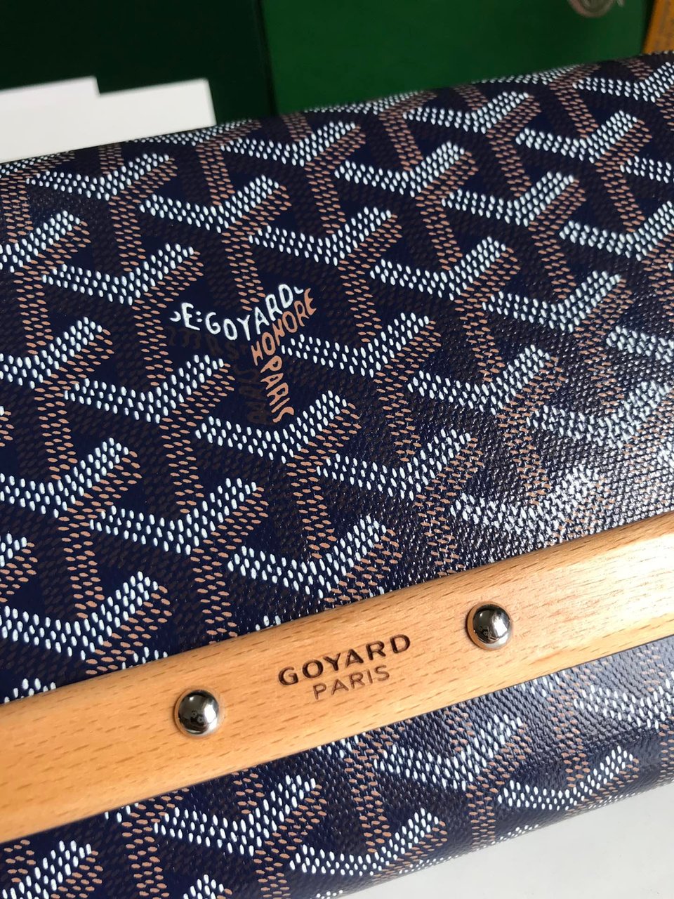 Goyard Monte-Carlo Pm Clutch 25 Cm Navy Blue Goyardine Canvas view 8