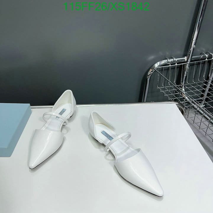 Prada Leather Ballet Flats White view 6