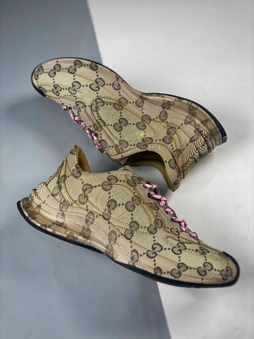 Gucci Women’S Gucci Run Sneaker In Water Transfer Printed Leather Beige 725612 Aabeb 9742 view 9