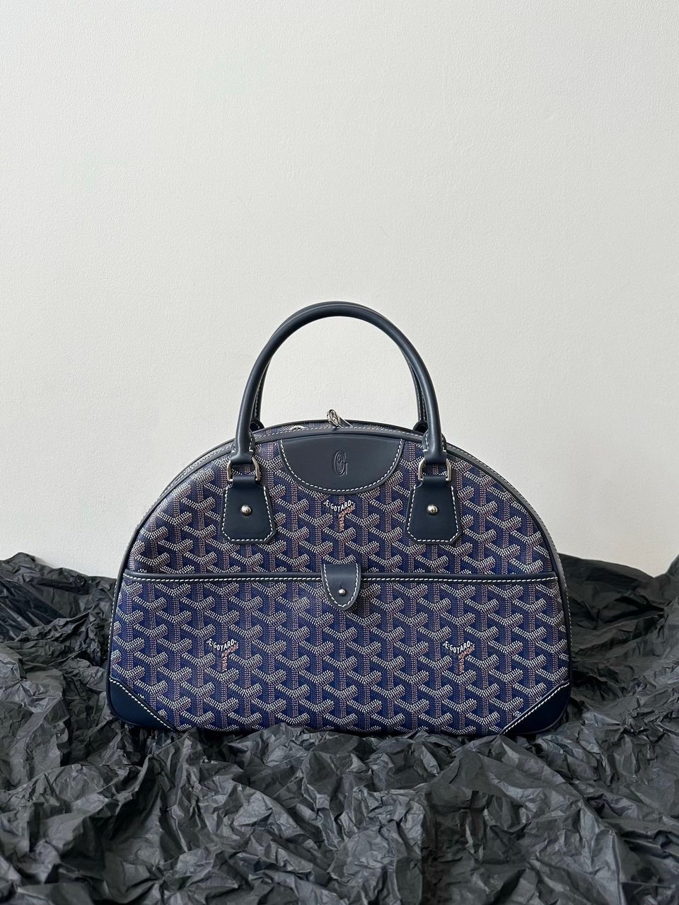 Goyard Goya Bowling Ball Medium Navy Blue Canvas 35cm view 3