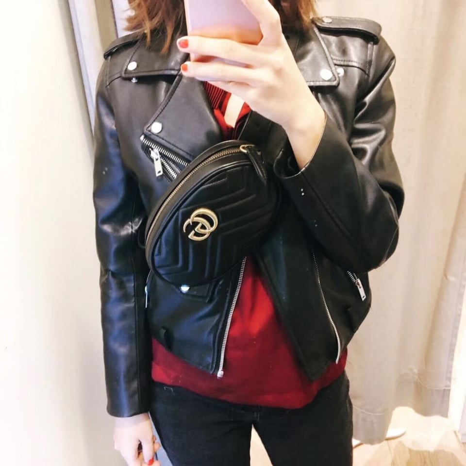 Gucci GG Marmont Matelasse Leather Belt Bag Black view 7