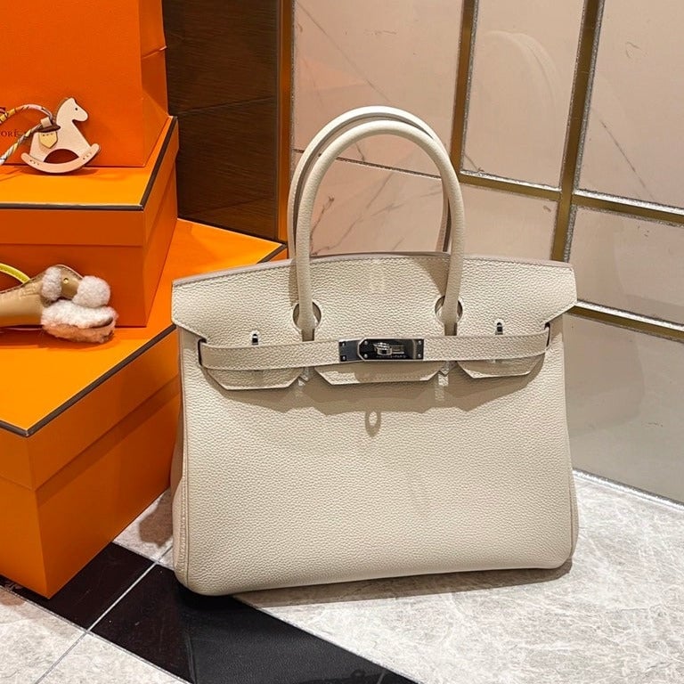 Hermes Birkin 30Cm White Togo Leather Silver Hardware view 2