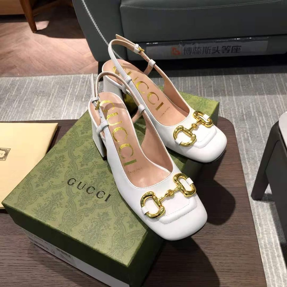 Gucci Women?S Mid Heel Slingback With Horsebit White ?643892 C9D00 9022 view 6