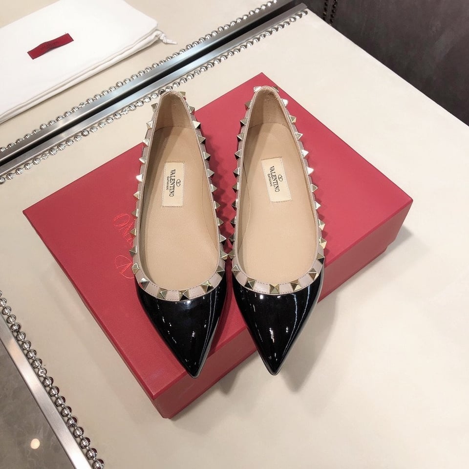 Valentino Patent Rockstud Ballet Flat Black Zw2S0403Vnwn91 view 9