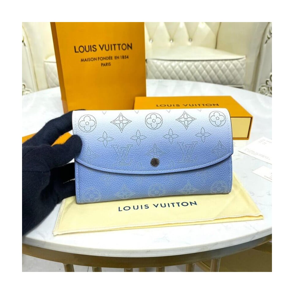 Louis Vuitton Iris Wallet in Blue Gradient Mahina Perforated Leather view 2