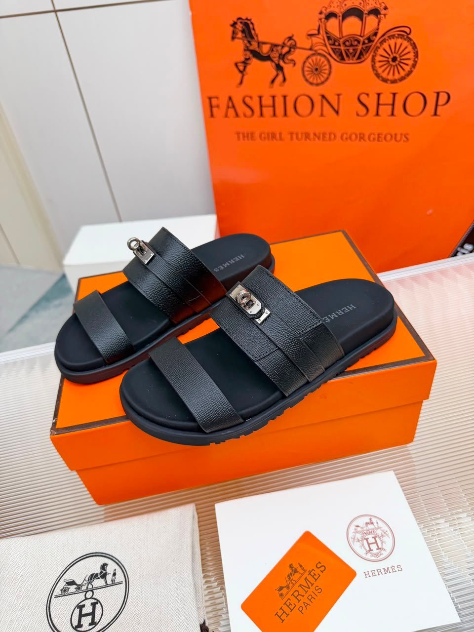 Hermes Jackson Sandal Noir Color Calfskin H242949ZH03390 view 4