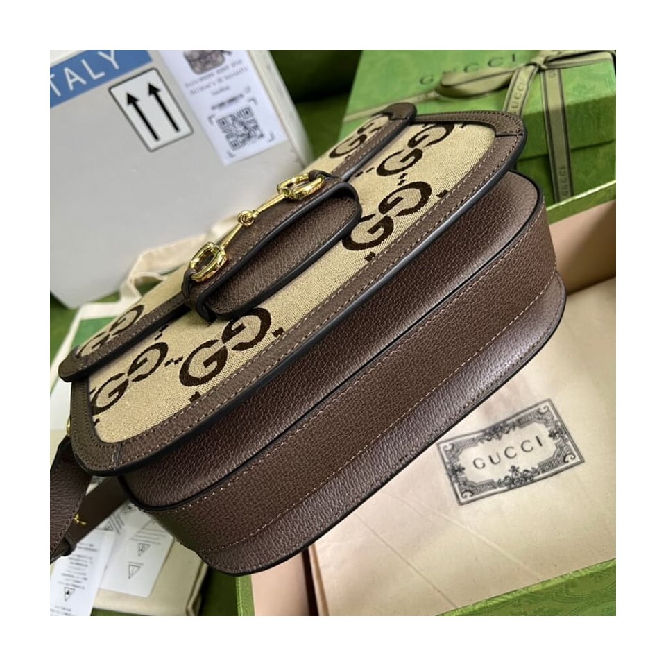 Gucci Horsebit 1955 Shoulder Bag with Jumbo GG view 4