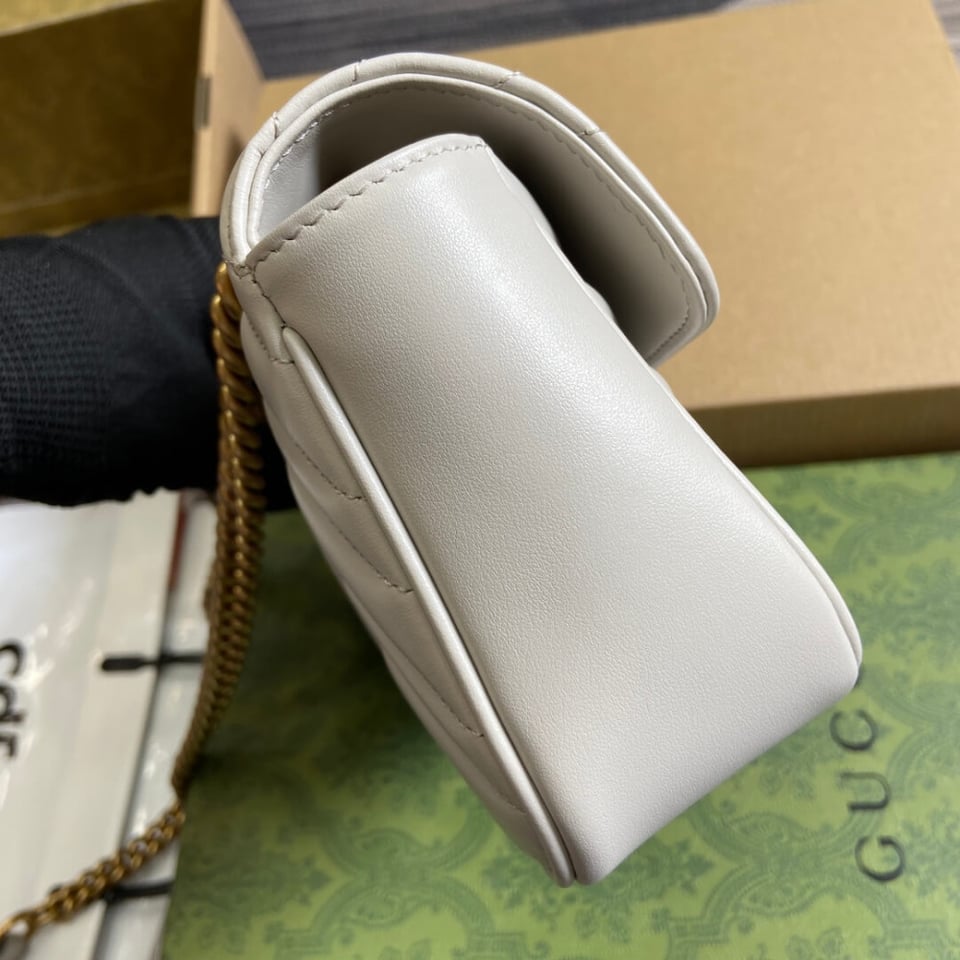 Gucci GG Marmont Matelasse Mini Bag Light Grey view 7