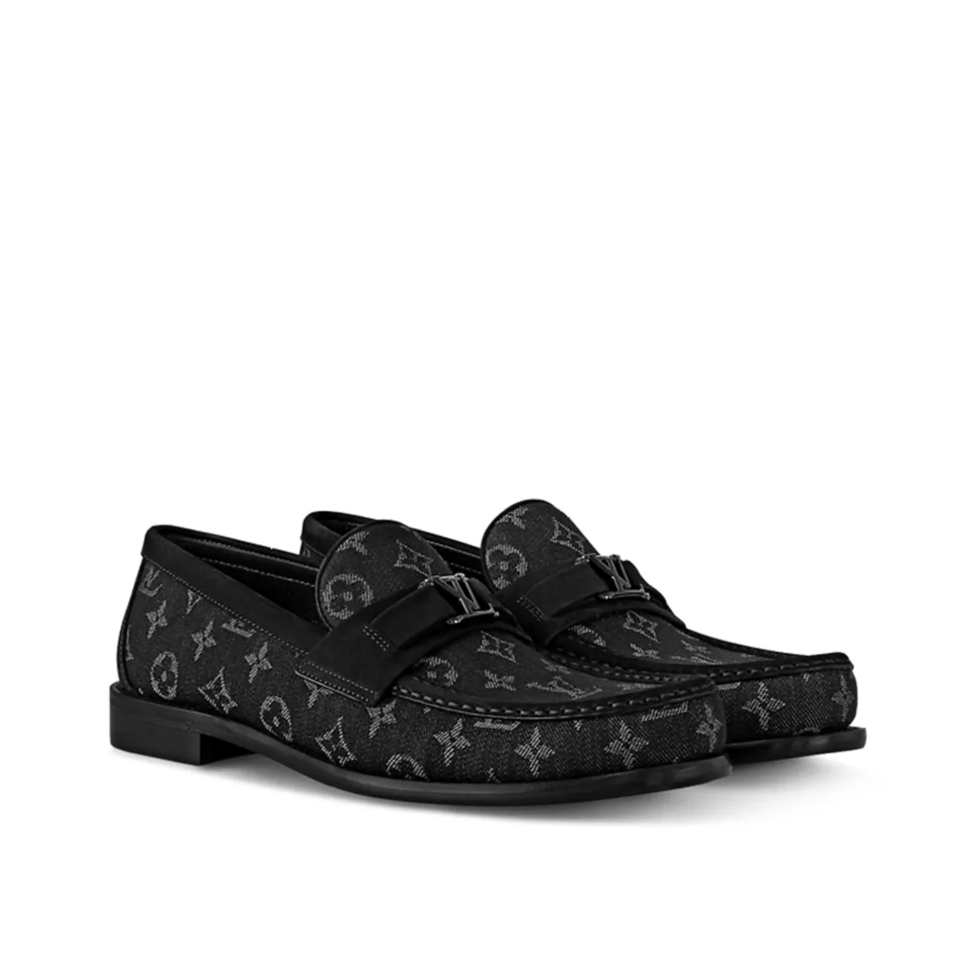 Louis Vuitton Major Loafer Loafers Gray Black For Men