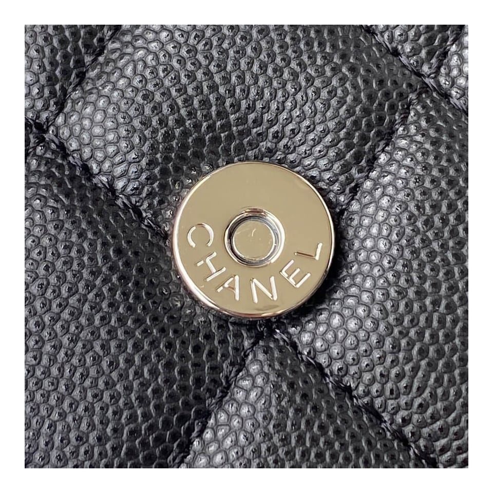 Chanel Enamel Handle Clutch with Chain in Grained Calfskin view 14