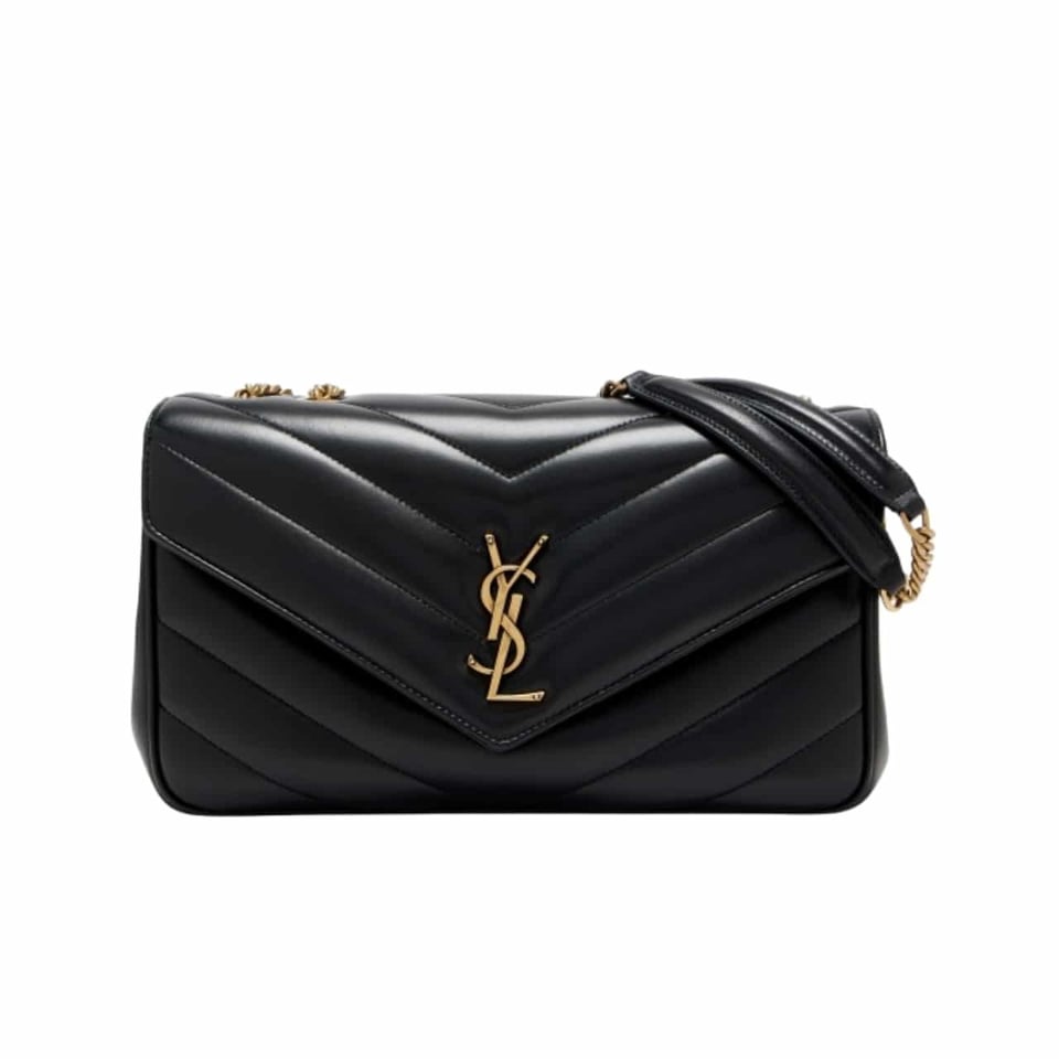 Saint Laurent Loulou Medium Chain Bag Black 29Cm view 2