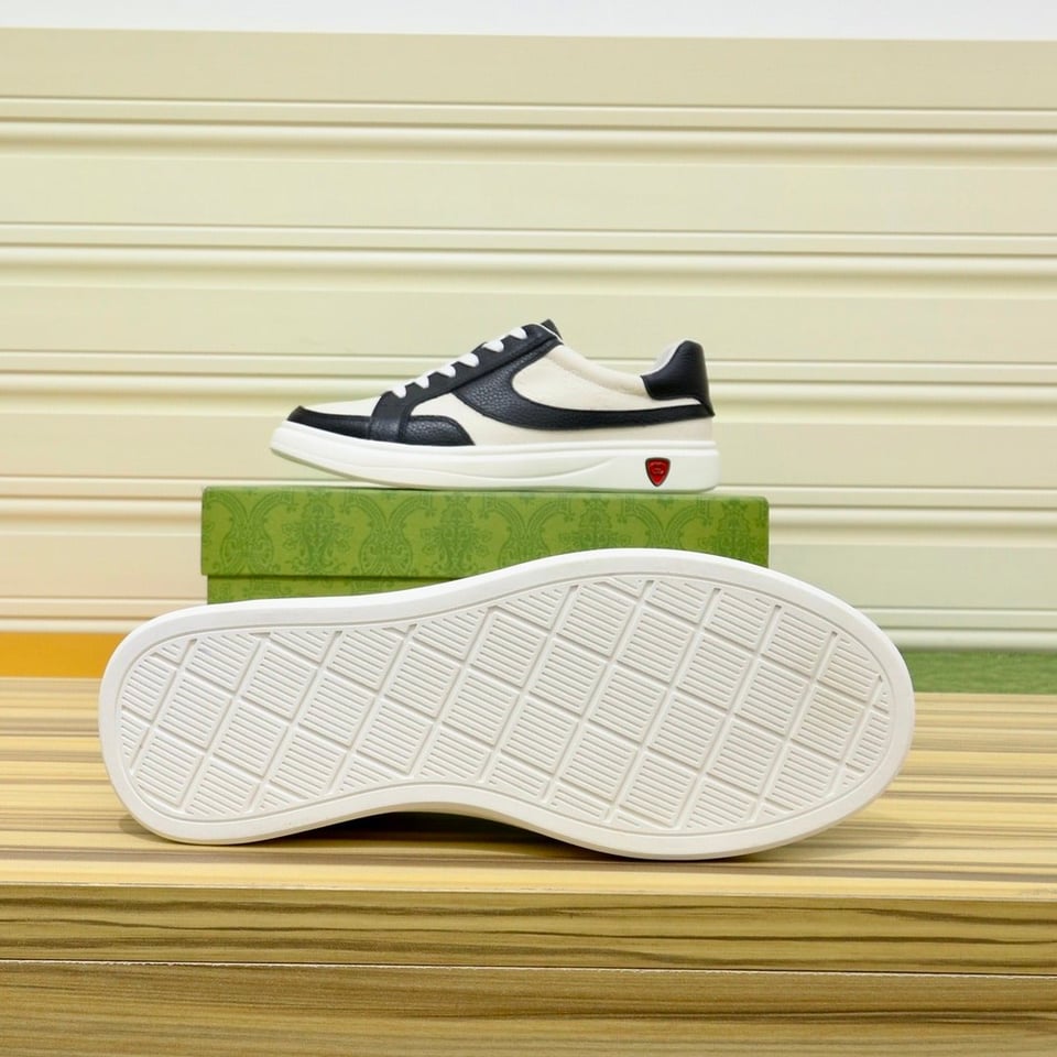 Gucci Gg Men’S Sneakers Leather Black And White view 6