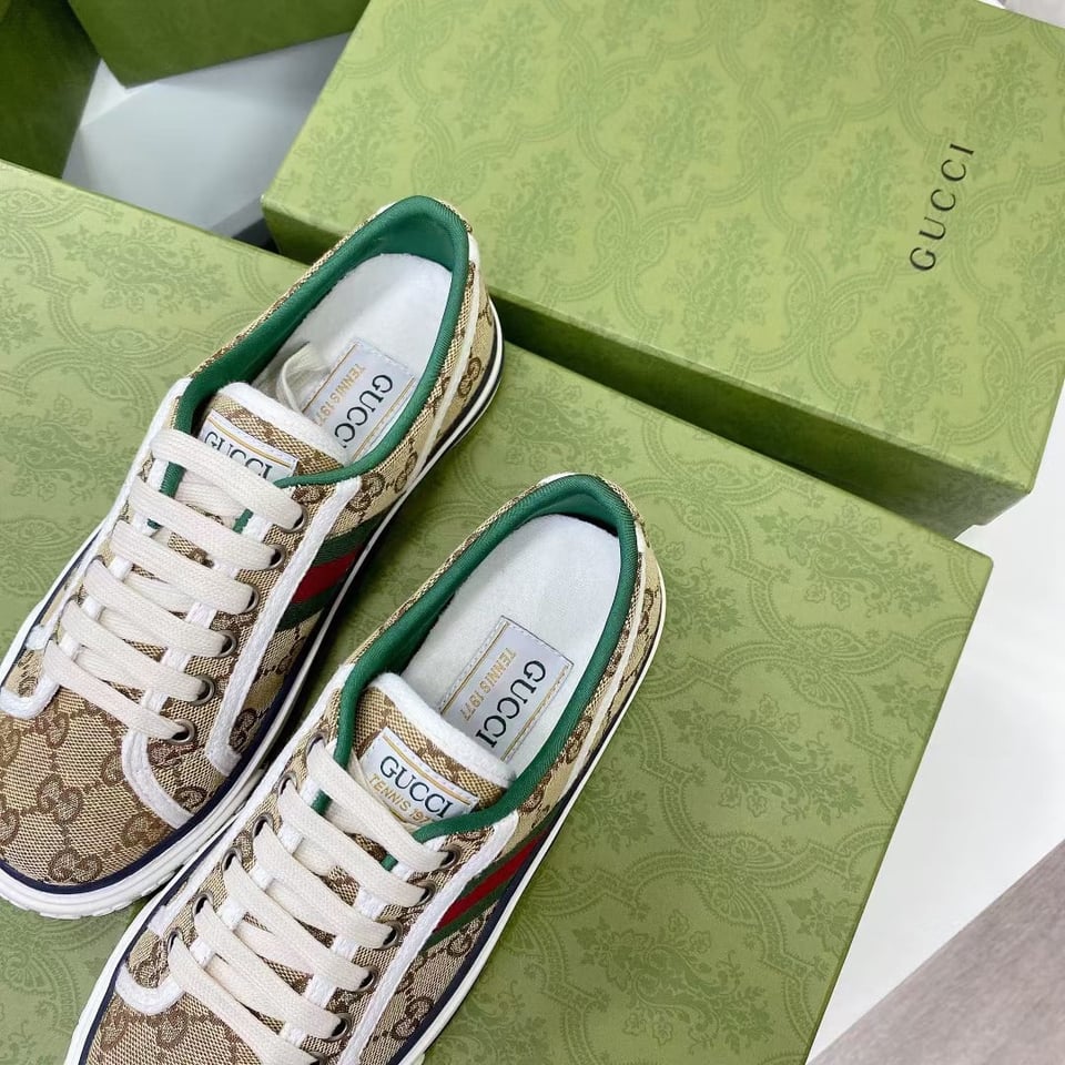 Gucci Tennis 1977 Sneaker Beige Abony 606111 Hvk20 9766 view 4