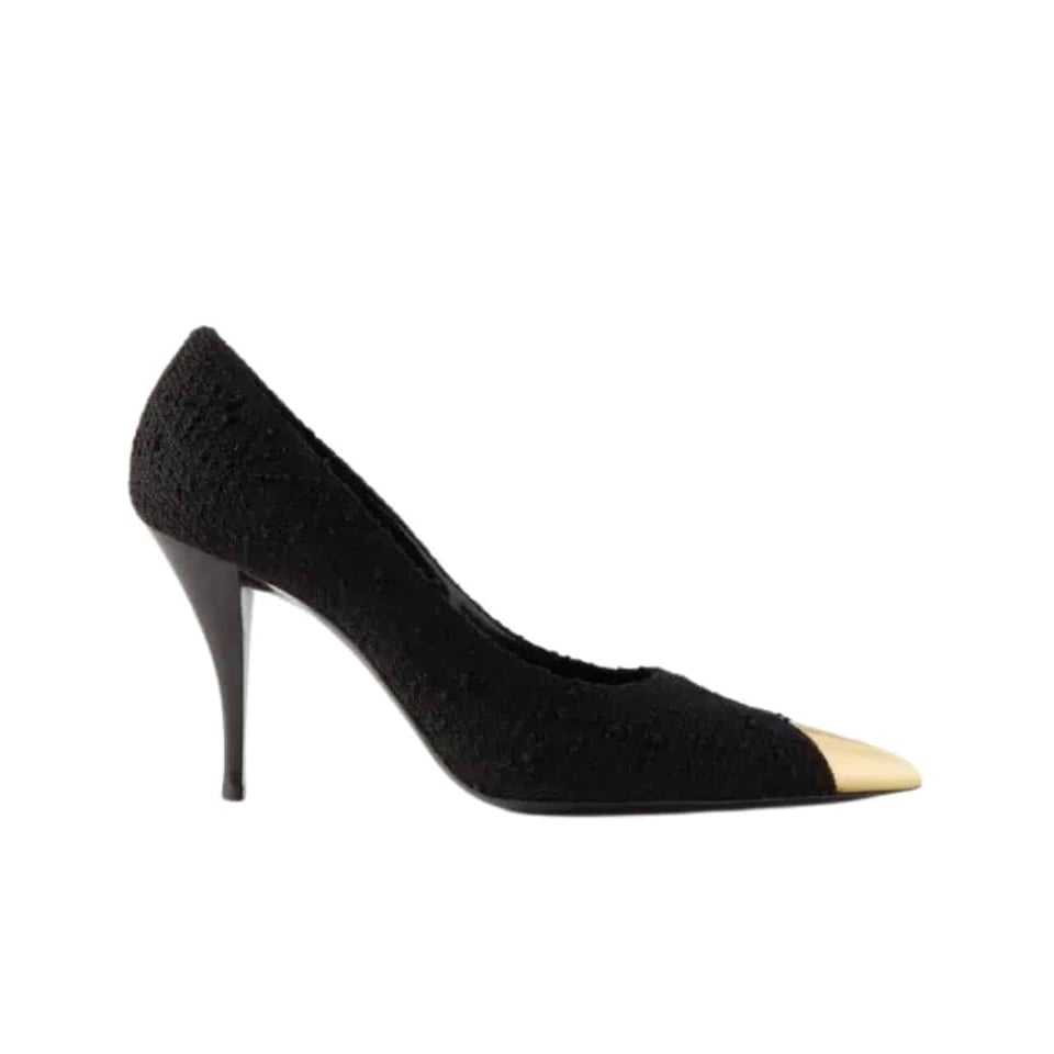 Saint Laurent Vesper Leather Trimmed Boucl? Pumps Black view 2