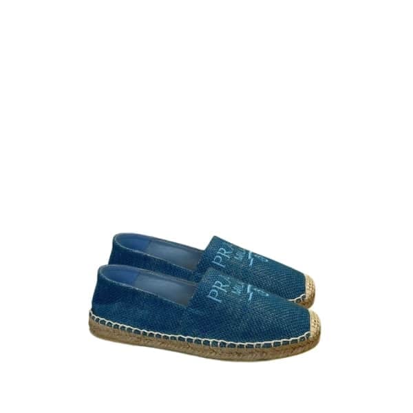 Prada Linen Espadrilles Blue 1S841M376F0013F020 view 2