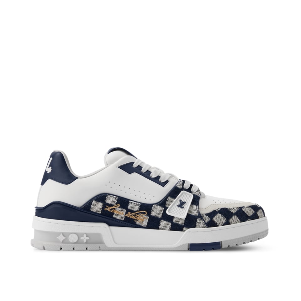 Louis Vuitton LV Trainer Sneaker Damier Denim Blue for Men 1AIKQ9