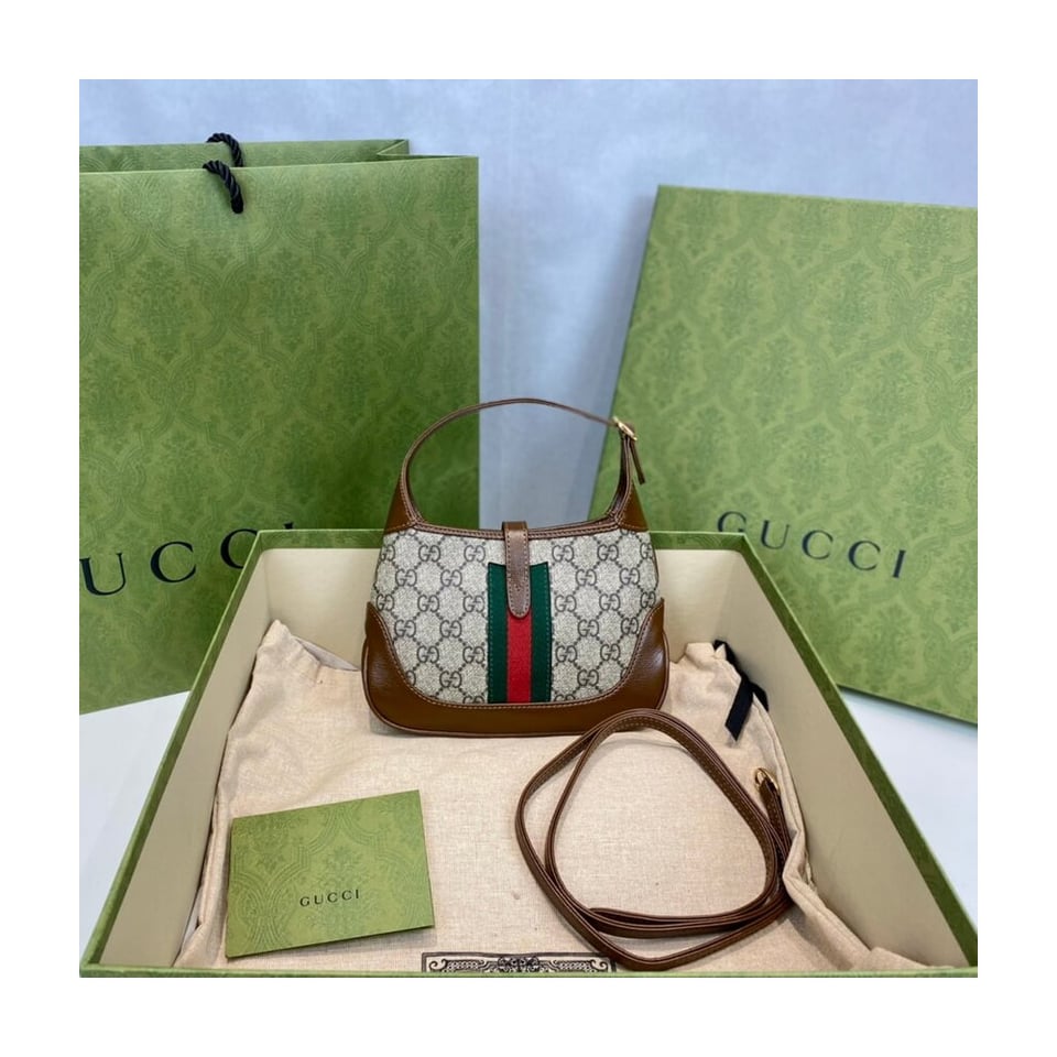 Gucci Jackie 1961 Mini Shoulder Bag in GG Canvas 19cm view 7