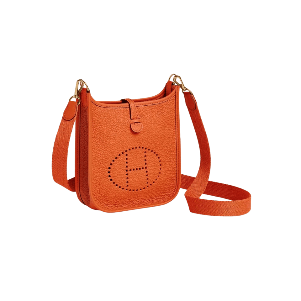 Hermes Evelyne 16 Amazone Bag Orange With Silver Toned Hardware 18cm view 3