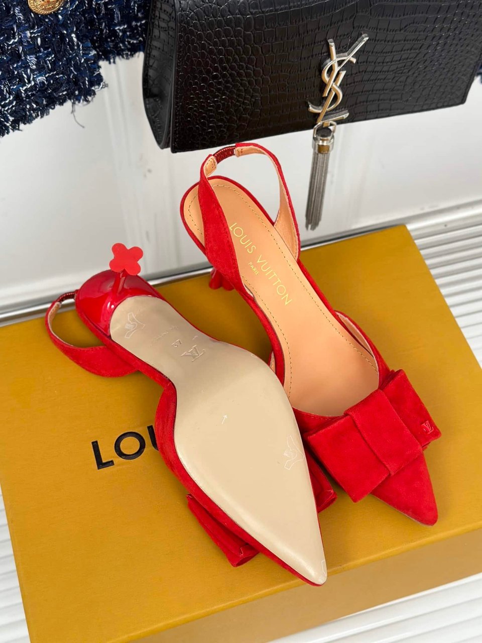 Louis Vuitton Blossom Slingback Pump Red 1Ac89N view 11