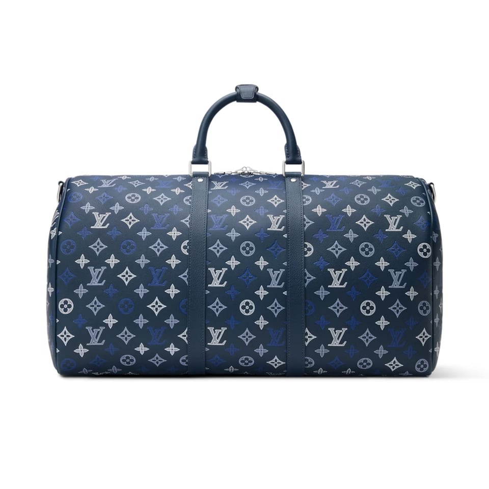 Louis Vuitton Keepall Bandoulière Bag 50cm/19.7in Navy Blue Calfskin M28836 view 4