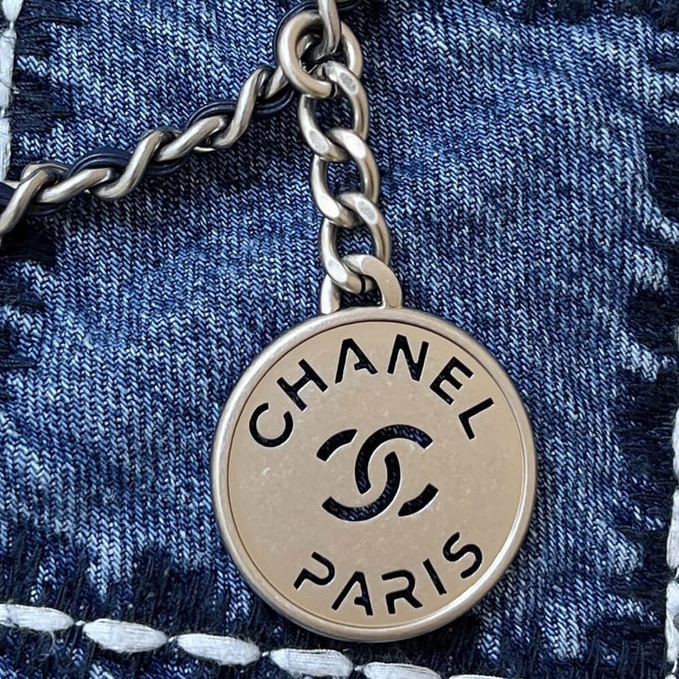 Chanel 22 Mini Handbag in Stitched Denim view 12