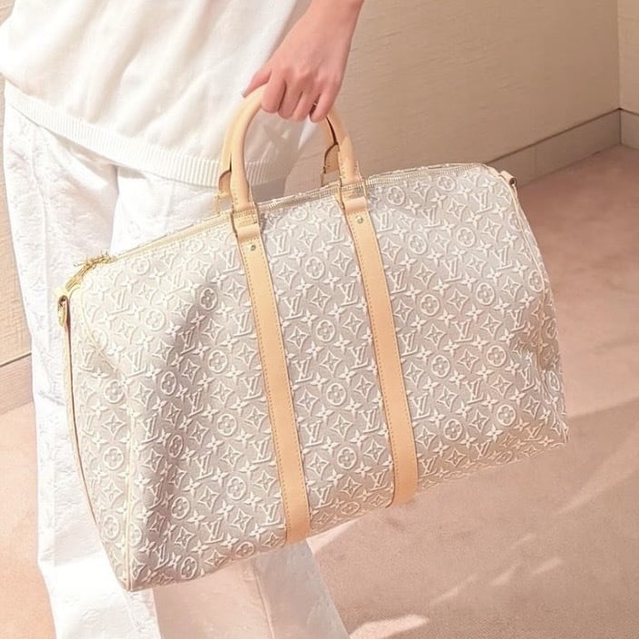 Louis Vuitton Keepall Bandoulière Bag Beige Pepper 45cm M29670 view 2