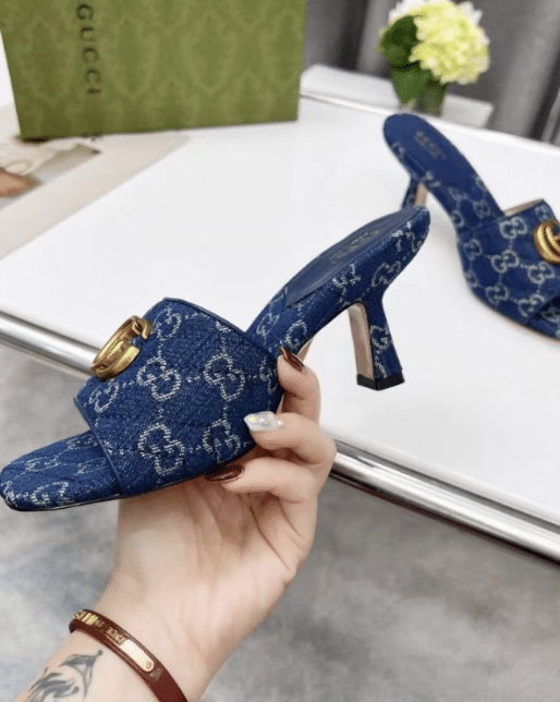 Gucci Women’S Gg Denim Sandals view 3