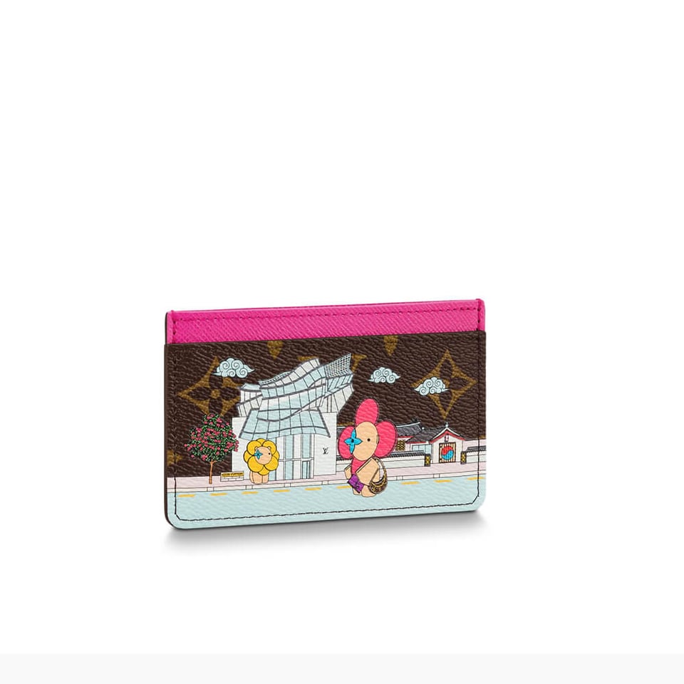 Louis Vuitton Christmas Animation 2022 Card Holder Fuchsia view 2