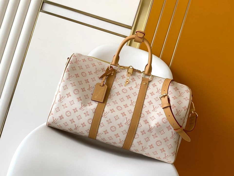 Louis Vuitton Keepall Bandoulière Bag 45cm/17.7in Monogram Dune / Beige M28238 view 3