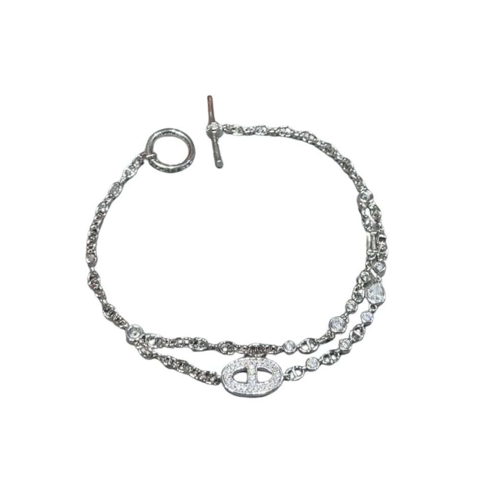 Hermes Crystals Bracelet Silver view 2