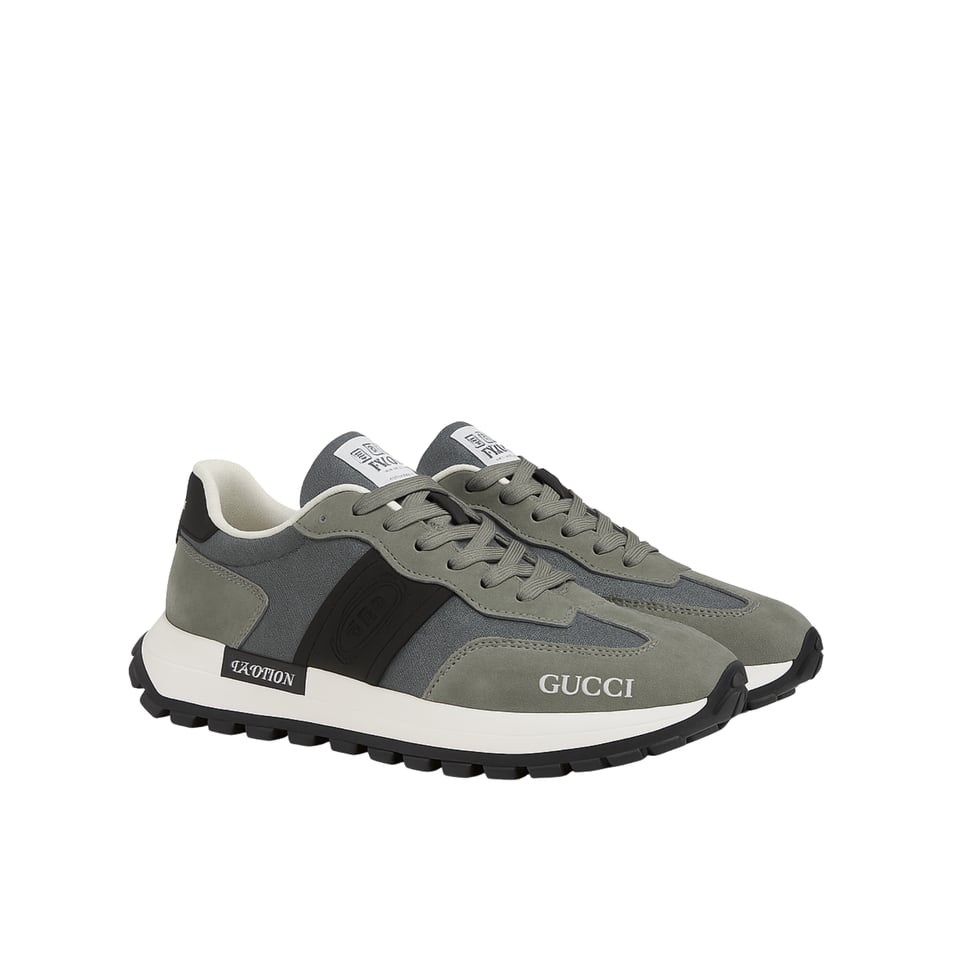 Gucci Men’S Sneaker Low Top Grey And Green