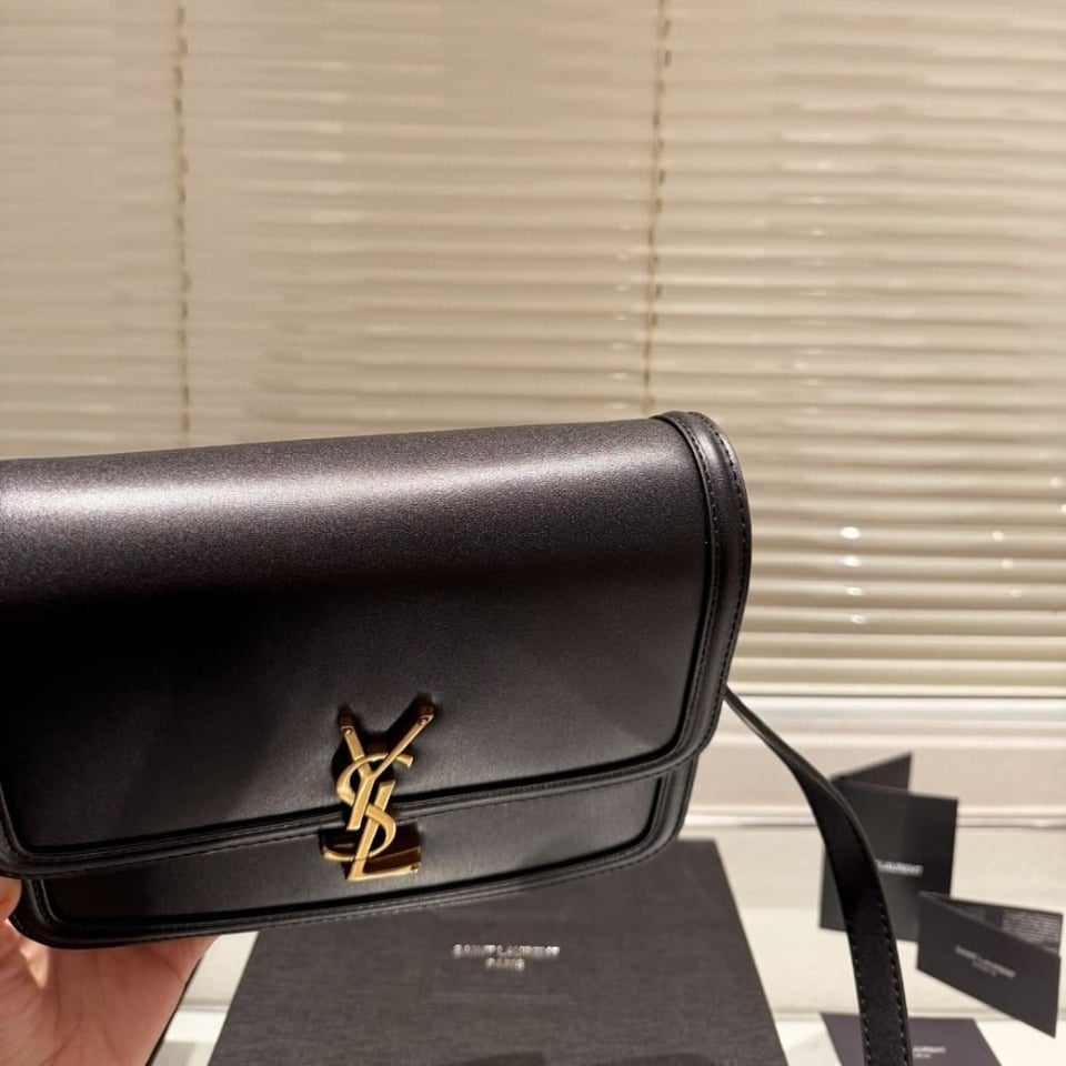 Saint Laurent Solferino Medium Satchel In Box Leather Lining Black 23Cm view 7