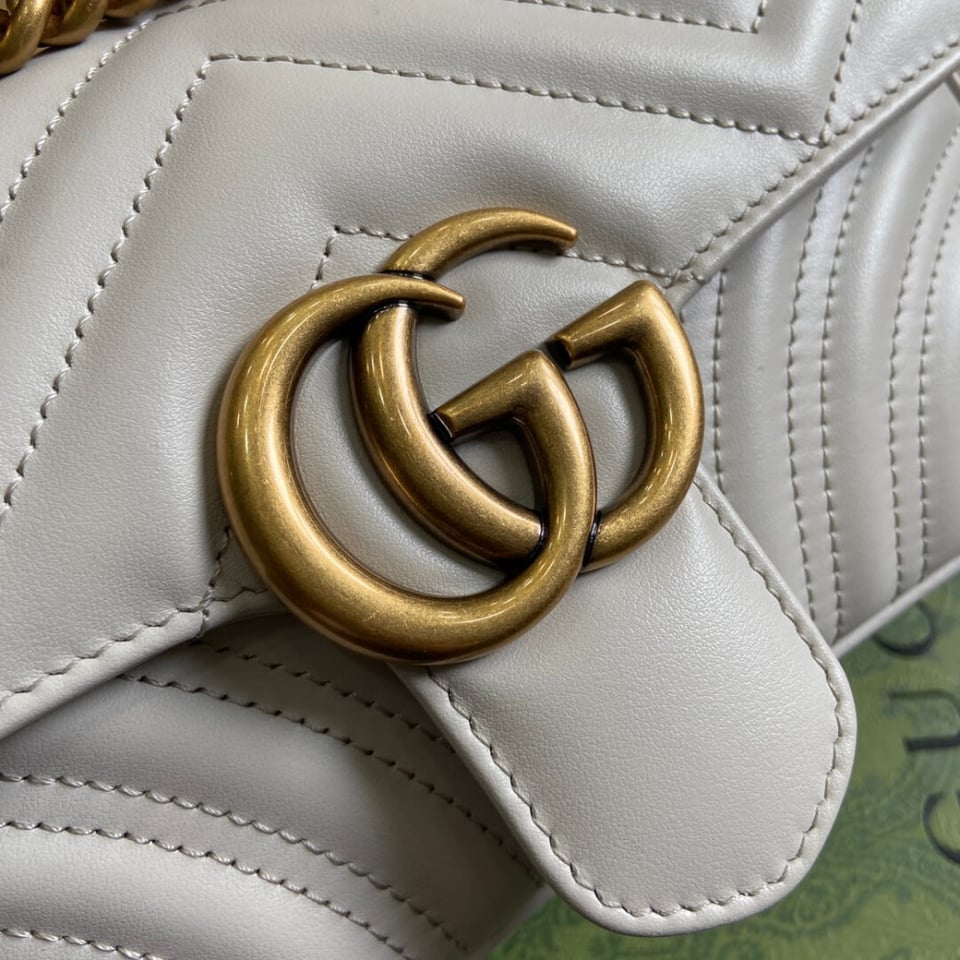 Gucci GG Marmont Matelasse Mini Bag Light Grey view 9