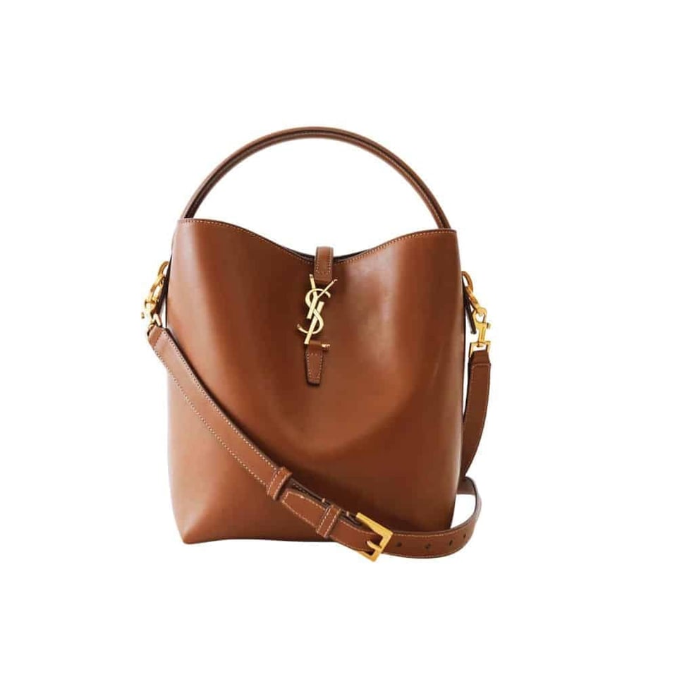 Saint Laurent Le 37 In Shiny Leather Brown 25Cm view 2