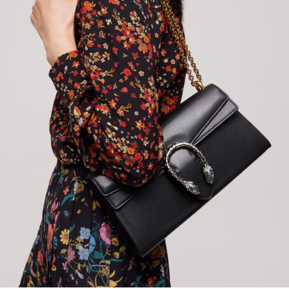 Gucci Dionysus Medium Shoulder Bag 28cm/11in Black Leather 874735 view 2