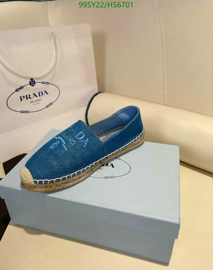 Prada Linen Espadrilles Blue 1S841M376F0013F020 view 7
