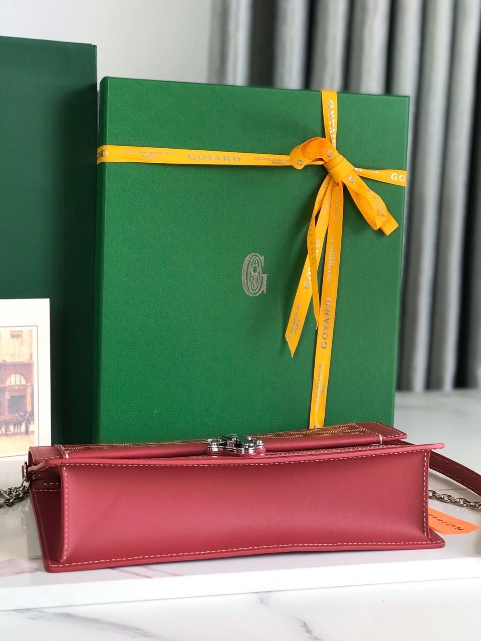 Goyard Duchesse Marie-Caroline Bag 25 Cm Red Goyardine Canvas And Smooth Calfskin view 3