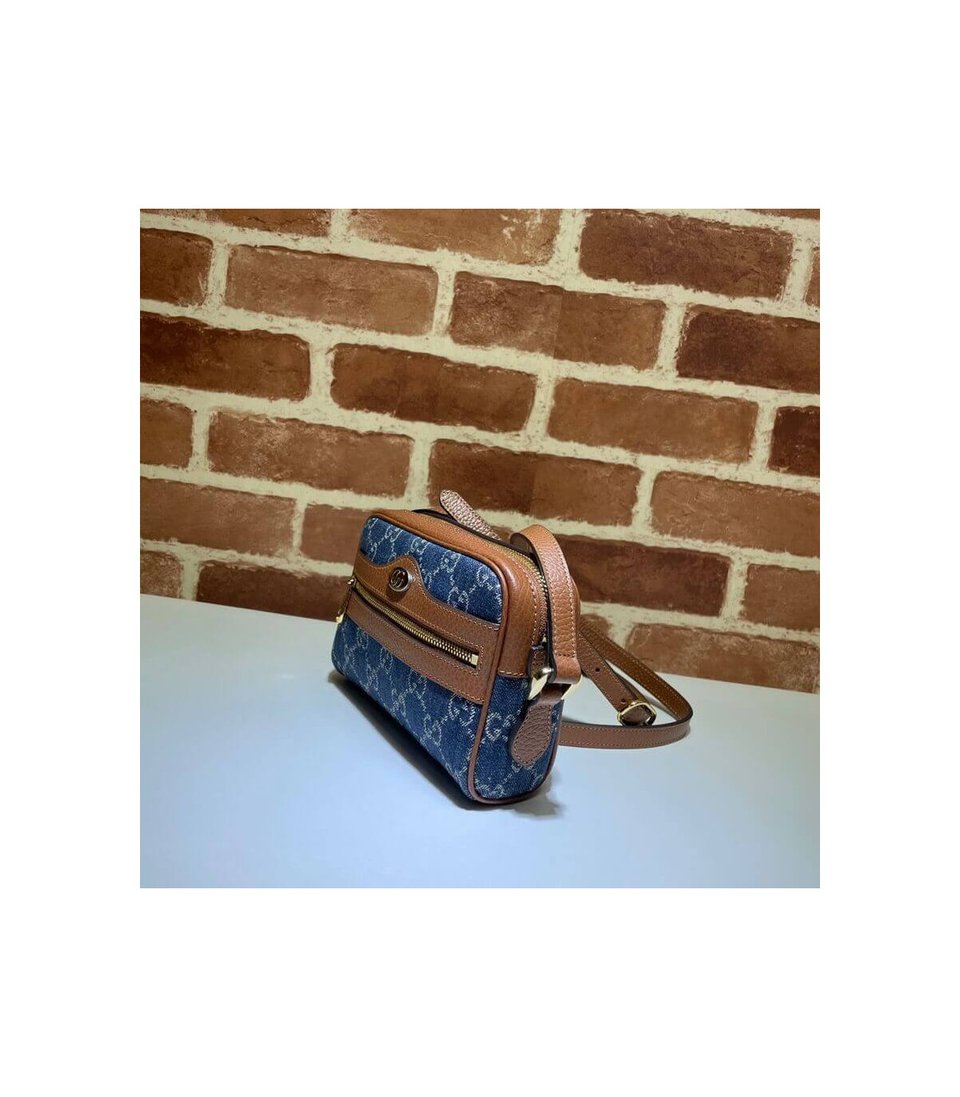 Gucci Mini Ophidia Bag in Eco Washed GG Jacquard Denim 17.5cm view 4